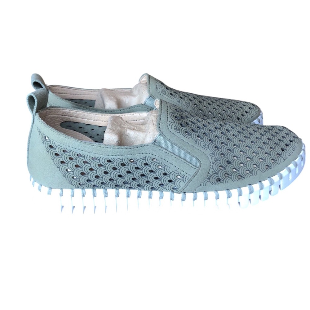 Ilse Jacobsen Tulip Shoes Sneakers EU 36 US 5.5-6 Army Green Leather Neutral
